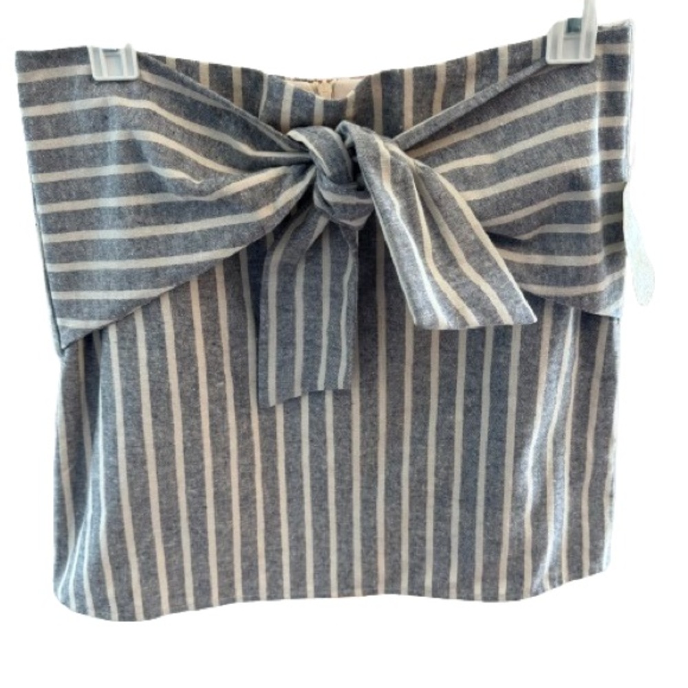 Altar’d State Cotton/Linen Front Bow Mini Skirt Size L NWT